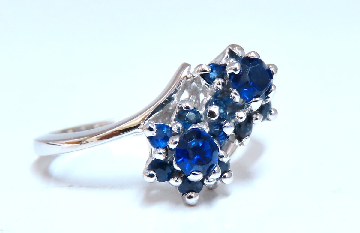 .50ct natural sapphire double cluster ring 14kt *v