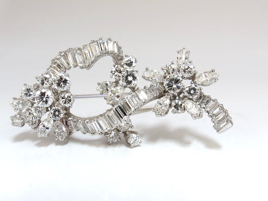 5.00ct Diamonds cluster brooch pendant pin Platinum Estate Cluster Cocktail *v