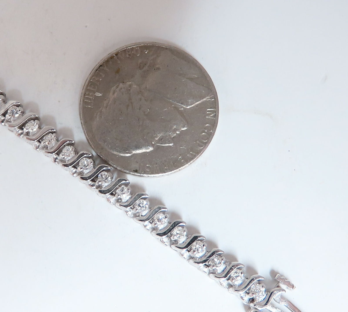 2.02ct Natural Diamonds Tennis Bracelet 14kt 7 Inch *v
