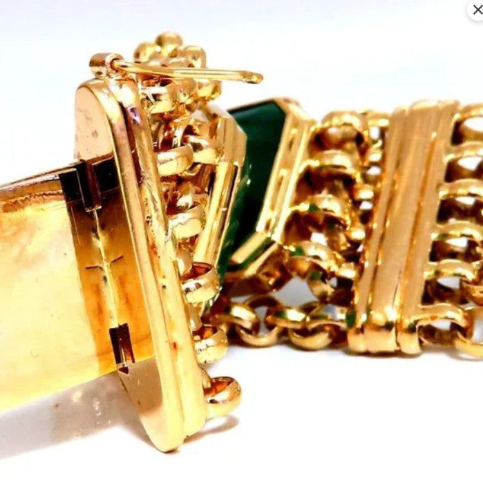 GIA Certified Vintage Emerald Bracelet 60ct 18kt Gold 12238 *v
