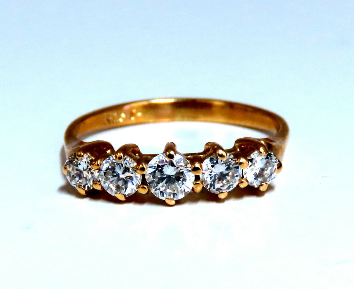 .75ct Natural Round Diamonds Calibrated Ring Band 14kt G/Vs *v