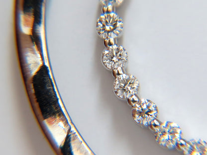1.00ct. DIAMONDS DANGLING CIRCLE WITHIN CIRCLE BY YARD NECKLACE 18KT *v
