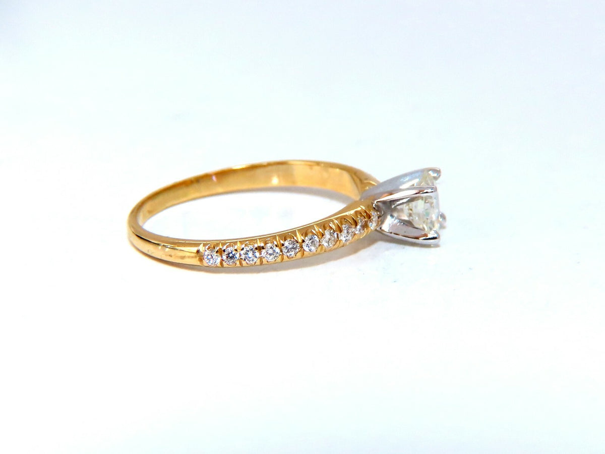 GIA Certified .69ct round cut diamond Raised Diamond Engagement Ring 14 Karat*v
