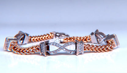 0.60ct natural diamonds x link bracelet 14kt gold 12462 *v
