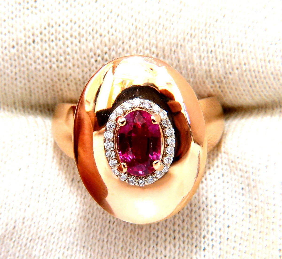 GIA Certified 1.19ct oval cut red No Heat Ruby diamonds ring 14kt *v