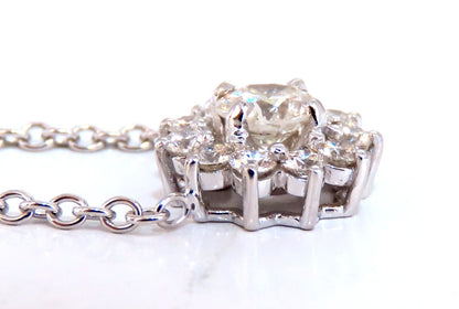 1.40ct natural diamonds halo cluster necklace 14kt *v