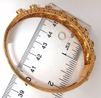 Victorian Ridged Interwoven Braided Handmade Diamond bangle bracelet 14kt *v