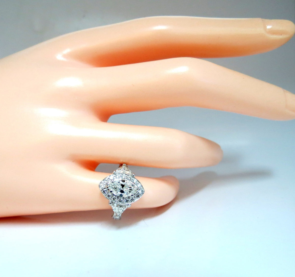 2.51ct Marquise Halo Natural Diamond Ring 14 Karat *v