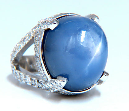GIA Certified 49.73ct No Heat Color Change Sapphire Diamonds Ring 18kt**