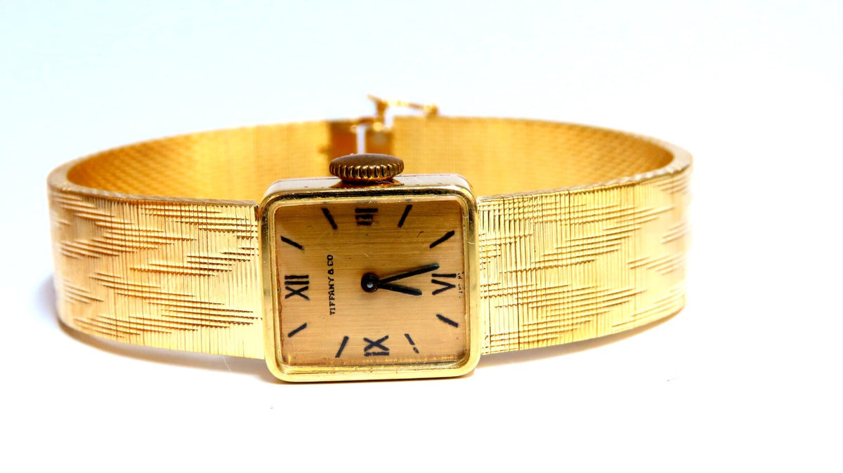 Tiffany & Co Vintage Gold Watch 18kt 6.5 inch *v