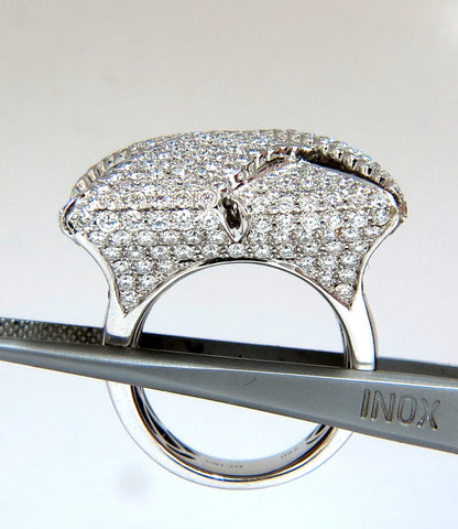 7.15ct 3D Unisex Cross weave Dome Natural Diamond Ring 18kt gold *v