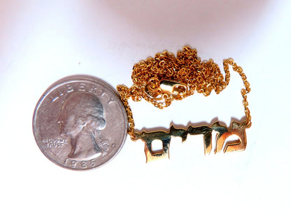 Hebrew Name Plate Miriam 14kt gold מרים *v