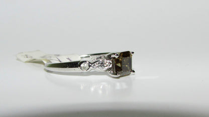 .97CT NATURAL FANCY BROWN COLOR DIAMOND RING 14kt GOLD *v