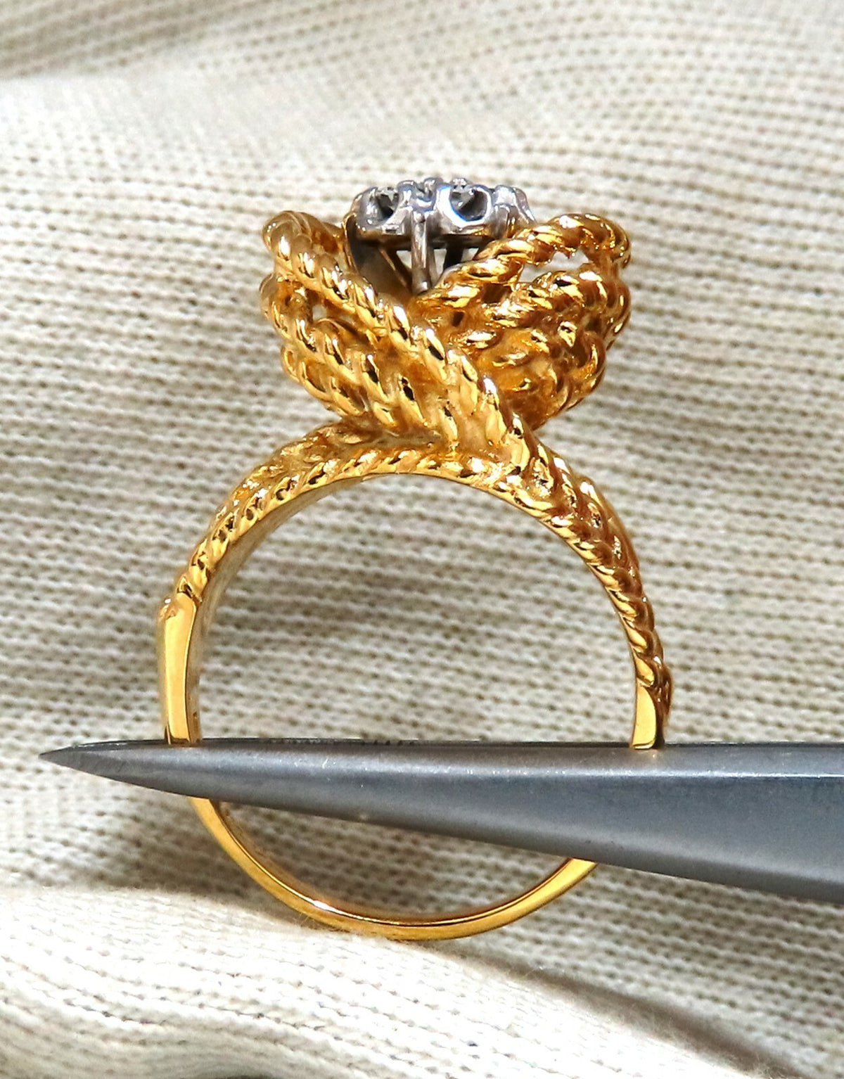 .35ct Natural Diamonds Rope Twist Wrap Cluster Ring 14kt Gold *v