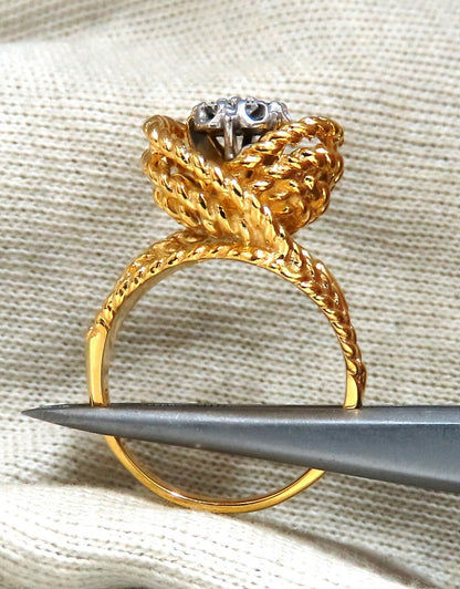 .35ct Natural Diamonds Rope Twist Wrap Cluster Ring 14kt Gold *v