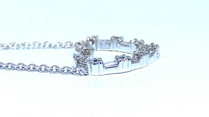 1.05ct Natural Baguette & Rounds Diamonds Heart Necklace 14kt *v
