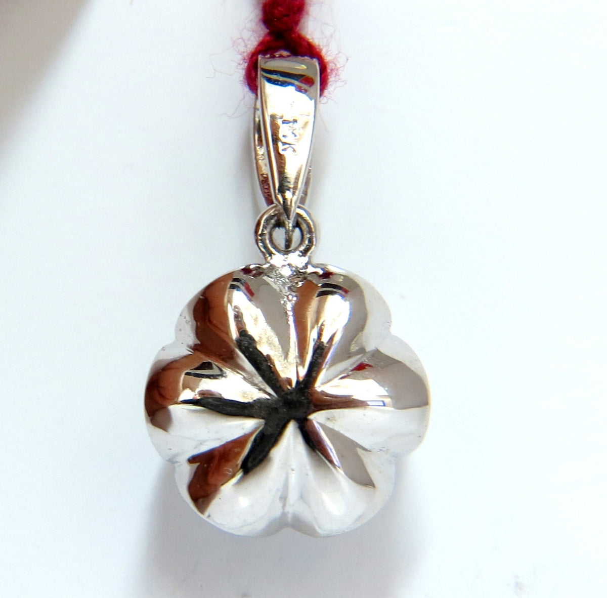 1.01CT NATURAL DIAMONDS CLUSTER RAISED CLOVER PENDANT 14KT G/VS *v