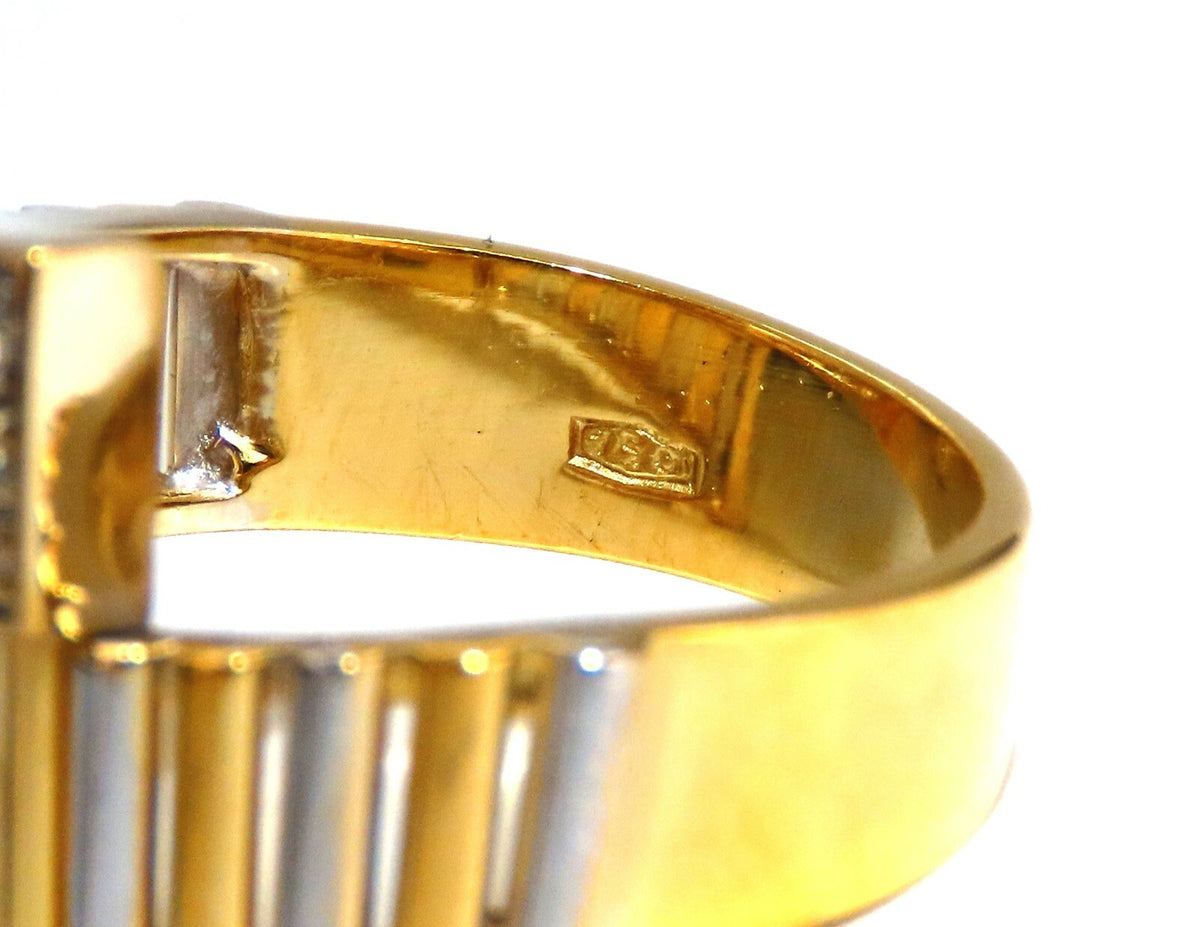 .10ct Tubular Round cut natural diamond ring 18kt gold H/vs2 *v