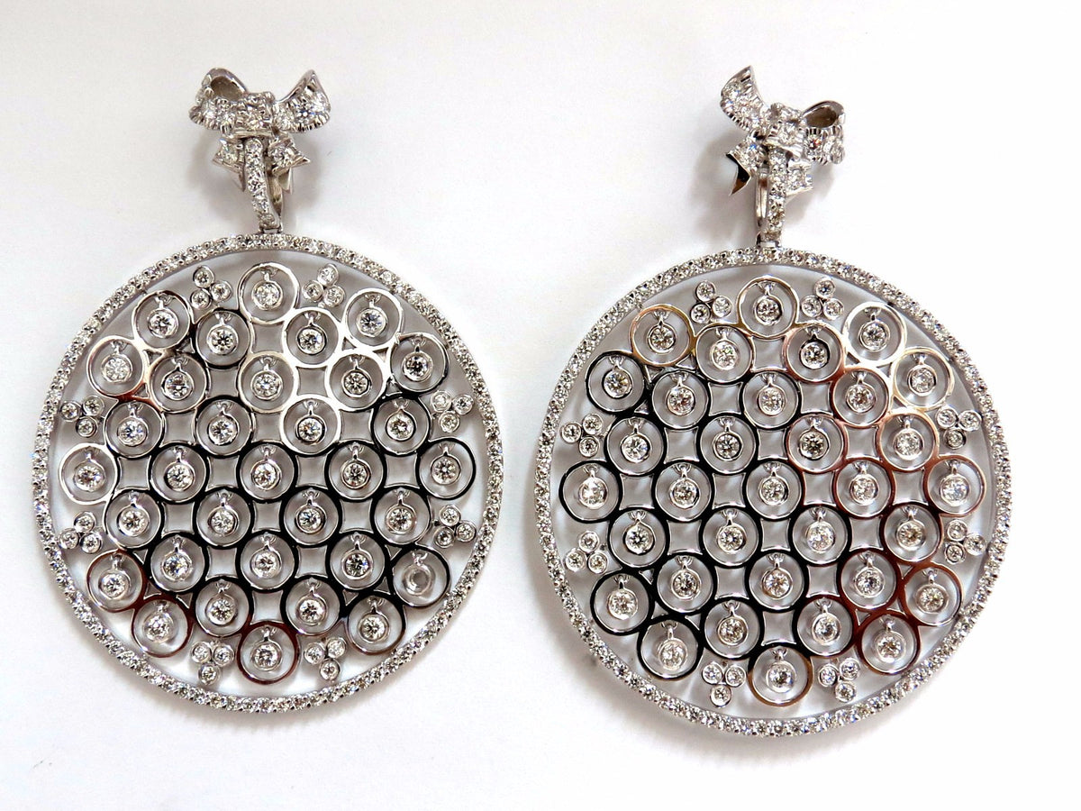 5.70ct natural diamonds floating grill dangle earrings 14kt circles *v