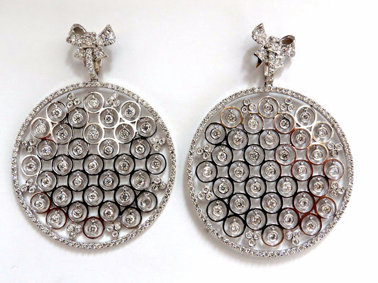 5.70ct natural diamonds floating grill dangle earrings 14kt circles *v
