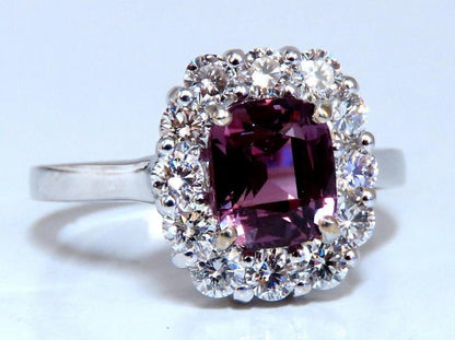 2.26ct GIA Certified Natural Purple Pink Sapphire Diamonds Ring 14kt 12339 *v