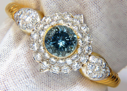 Aquamarine diamonds bangle bracelet 18kt 15.50ct  Natural Italian Cluster *v