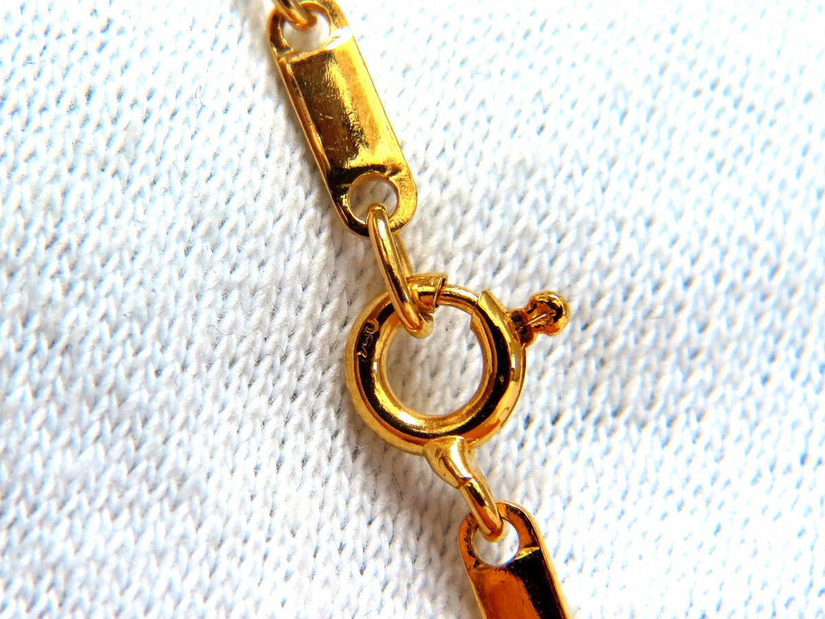 2.70ct natural orange brown sapphire diamonds necklace 18kt 14.25 inch *v