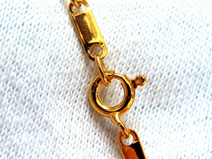 2.70ct natural orange brown sapphire diamonds necklace 18kt 14.25 inch *v