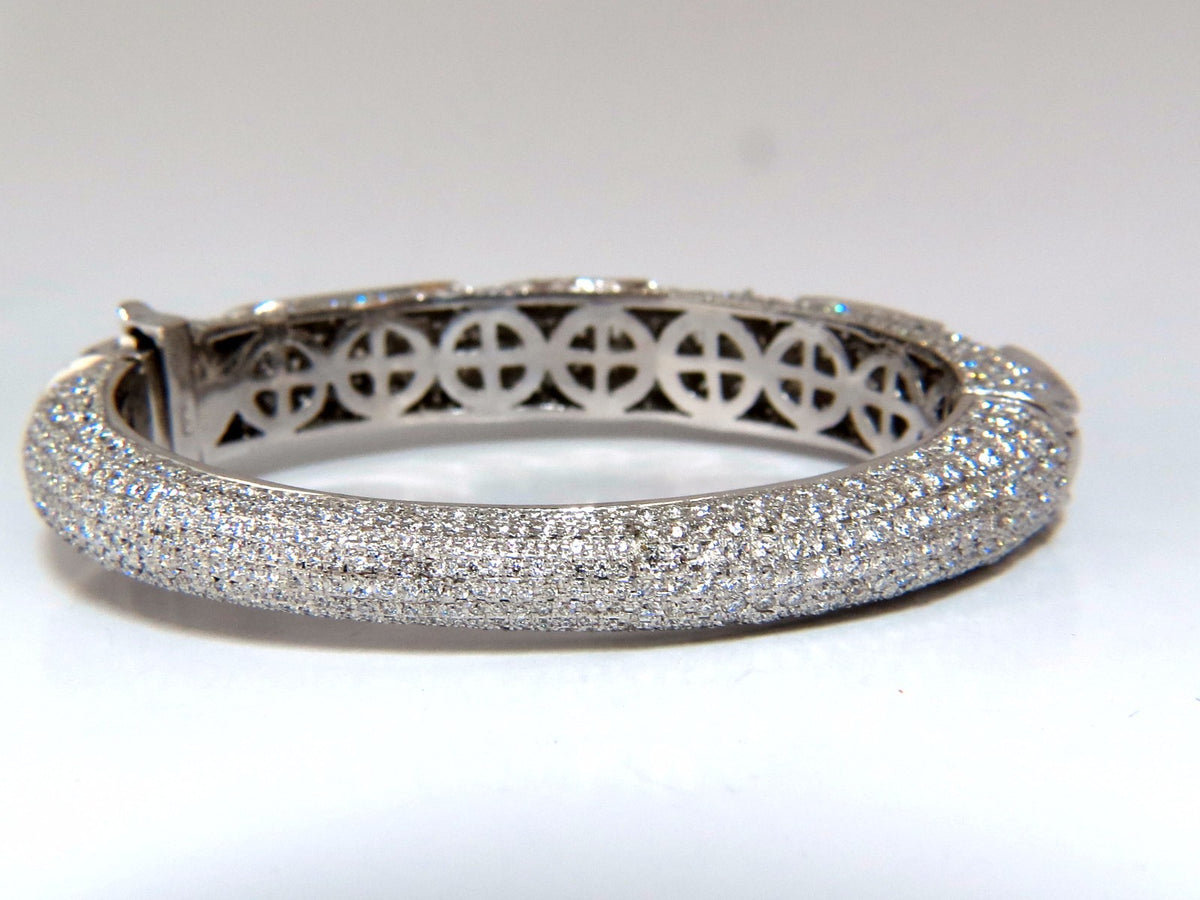 14.02ct natural diamonds eternity encrusted bangle bracelet 18kt Glam *v