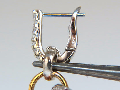 3.80ct natural diamonds rolling loop rings dangle earrings 14kt multi *v