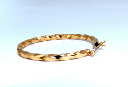 14Kt Gold Hoop Candy cane Twist *v
