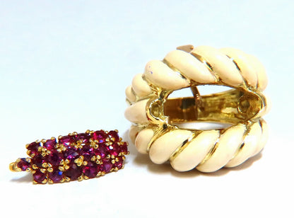 1ct natural ruby enamel estate 18 karat gold ring *v