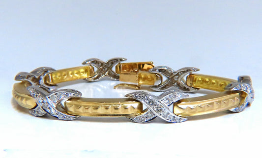 1.54ct natural round diamonds x bracelet 14 karat gold two-tone 7.5 *v