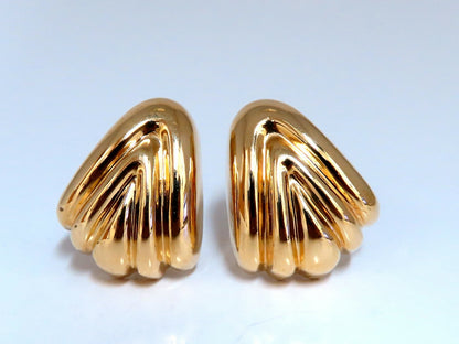 14kt Gold Textured Iconic Clip Earrings & Omega *v