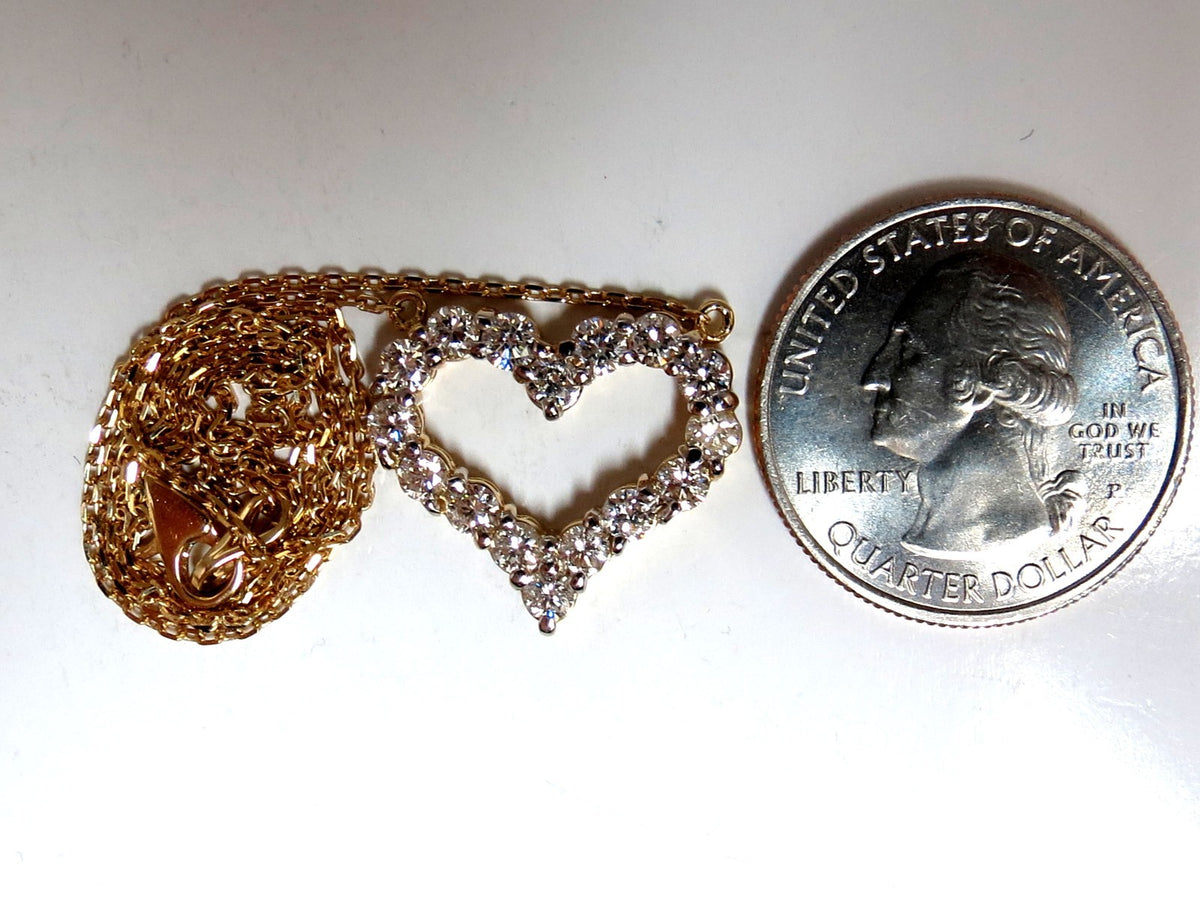 1.64ct diamonds open heart necklace 14kt g/vs *v