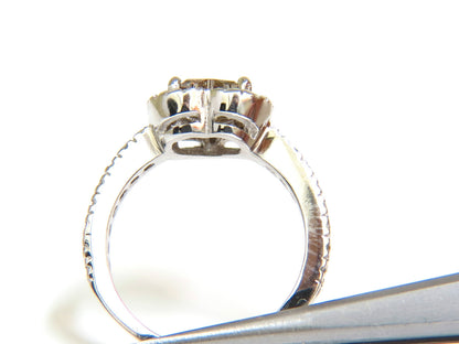 1.37CT NATURAL FANCY BRIGHT BROWN HEART CUT HALO DIAMOND RING 14KT VS *v