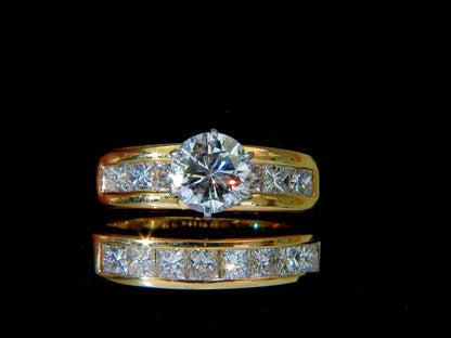 2.50CT NATURAL DIAMONDS ENGAGEMENT RING MATCHING BAND 14KT *v
