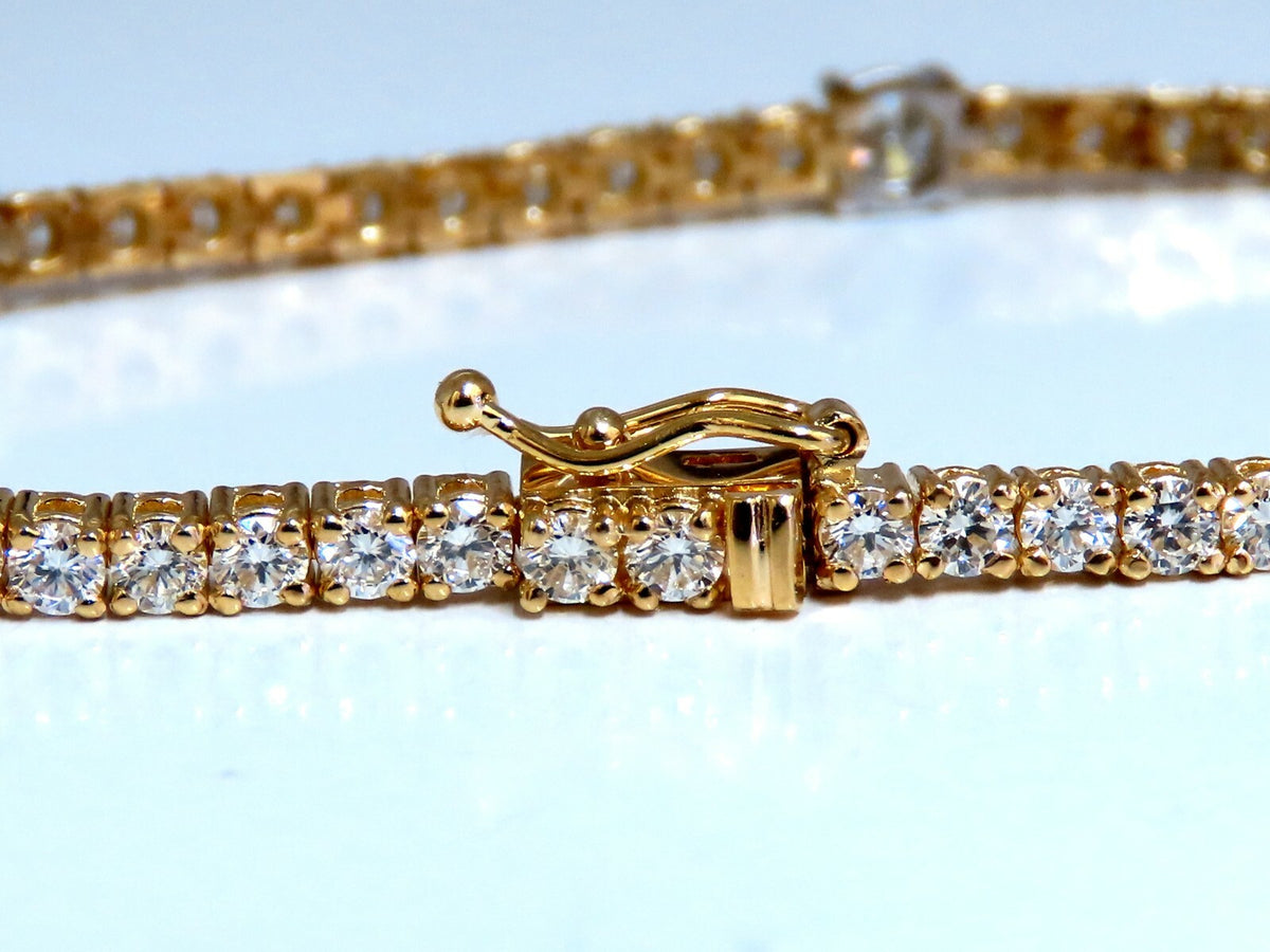 4.51ct Natural Diamonds Tennis Bracelet 14kt Gold Classic Station Alternate *v