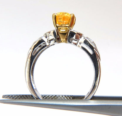 3.28ct natural yellow sapphire diamonds ring platinum *v