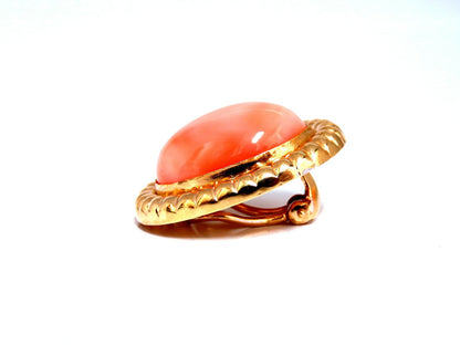 20mm Natural Coral Clip Earrings 14kt *v