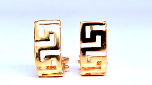 Greek Iconic Semi Hoop Earrings 14kt 12495 *v