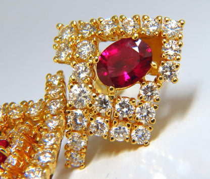 18.96ct GIA Certified natural red ruby diamond dangle earrings 18kt *v