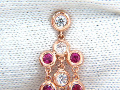 3.00ct natural deep red ruby diamond by yard dangle earrings 14kt *v