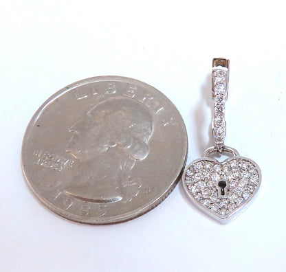 1ct Natural Diamond Heart Key Earrings 14kt *v