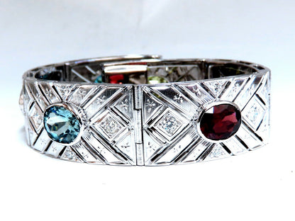 24.30ct Natural Gem Line Vintage Graver Etch Cuff Bracelet 18kt *v