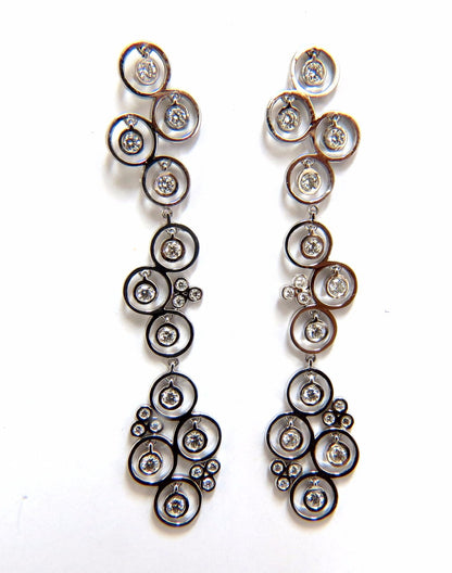 1.00ct diamonds floating circle dangle earrings 14kt bubble sparkles *v