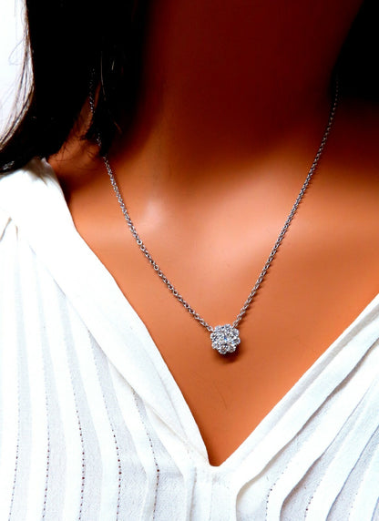 GIA Certified .48ct & 1.14ct Diamonds Cluster Necklace 14kt Snowflake *v