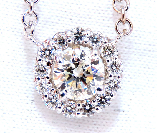 1.09ct natural diamonds halo cluster necklace 14kt *v