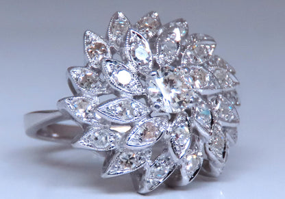 1.10ct natural diamonds cluster circular dome ring 14kt 12427 *v