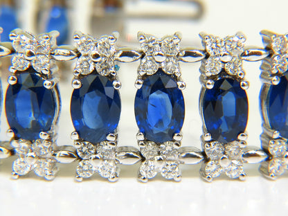 33.75CT NATURAL GEM SAPPHIRE DIAMOND BRACELET 3 ROW & WIDE CUFF 14KT *v